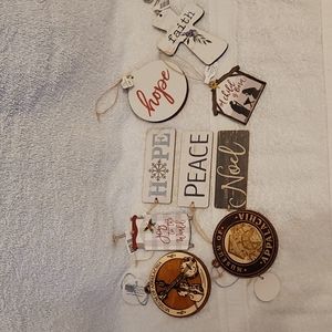 Set of 9 wood ornaments. Museum of Appalachia TN